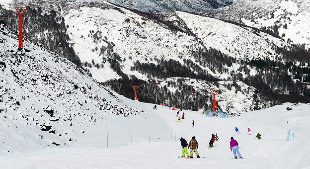 Centro de esquí en la Cordillera de los Andes